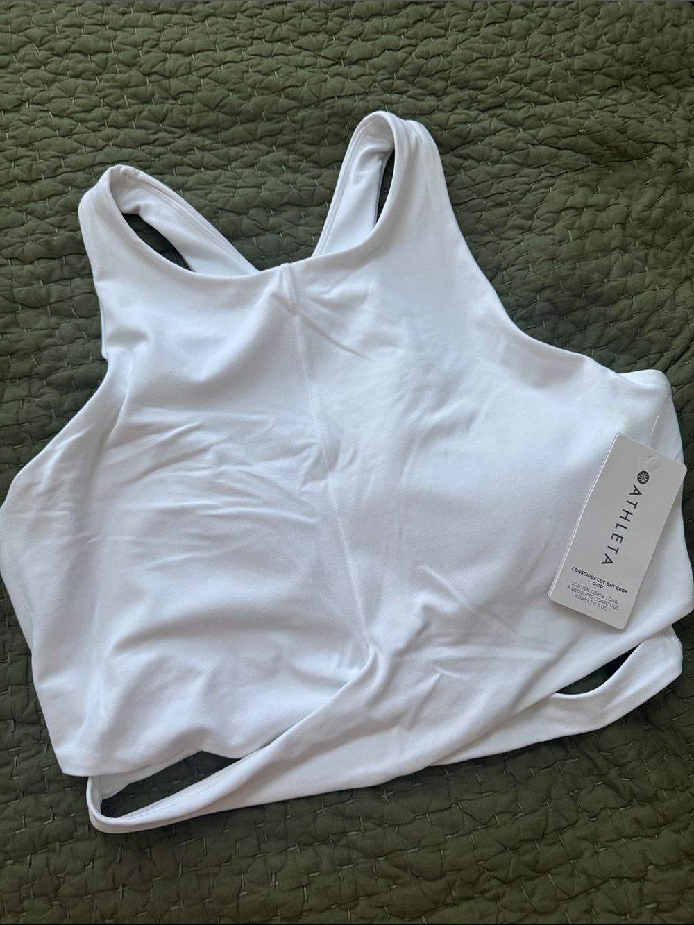 Athleta White High-Neck Sports Bra